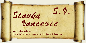 Slavka Vančević vizit kartica